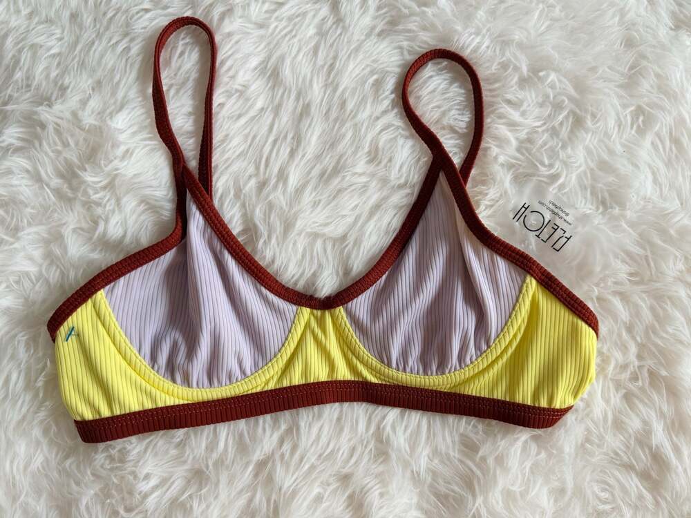 Fletch Swim Ribbed Bikini Top Size S